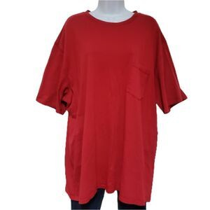 🌹Foundry Mens Red Tee Shirt Front Pocket sz XXLT